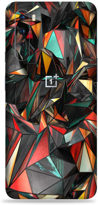 Satisfactory one plus nord, one+nord Mobile Skin(Red Polygon With Gloss Finish)