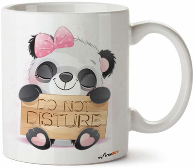 FirseBUY Cute Do Not Disturb Printed Ceramic Coffee Mug(325 ml)
