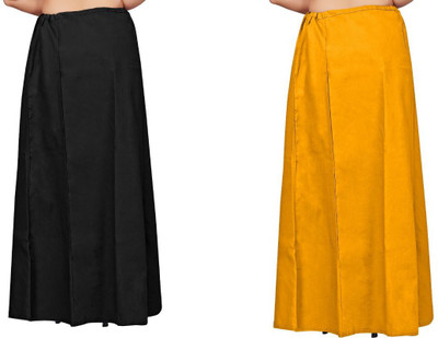 FABMORA COMBO-PTC-2 - Black - Mustard Pure Cotton Petticoat(Free)