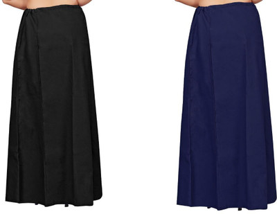 FABMORA COMBO-PTC-2 - Black - navy blue Pure Cotton Petticoat(Free)