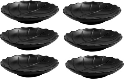 miRim Melamine Leaf Plate/Platter for All Occasions Half Plate(Pack of 6, Microwave Safe)