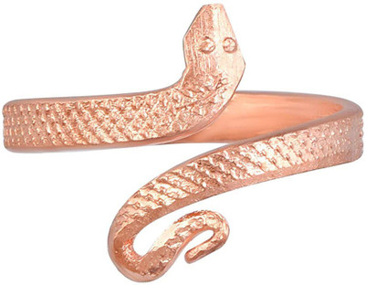 morir Pure Copper Health Benificial Snake Kaal Sarp (Kaalsarp) Dosh Nivaran Textured Design Open End Free Size Fingerring Adjustable Ring Animal Jewelry for Unisex Copper Copper Plated Ring