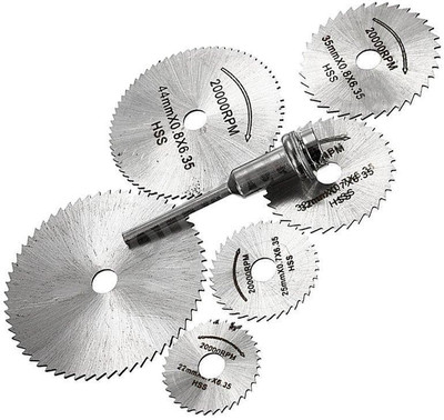 BOLT B072Q1FPBJ Metal Rotary Mini HSS Circular Saw Disc Blade Cutter Set Tool Rotary Bit Set (6 Bits) Rotary Bit Set(6 Bits)