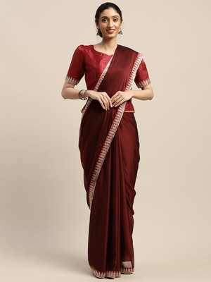 Shavya Self Design Bollywood Chiffon Saree(Brown)