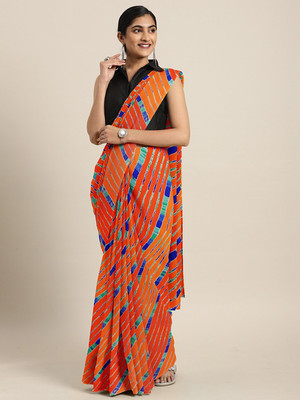Shavya Printed Bollywood Georgette Saree(Orange)