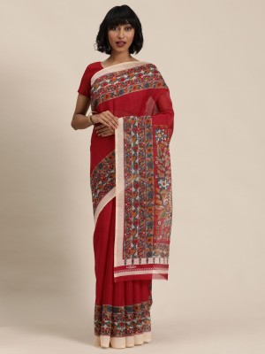 VKARAN Printed Bollywood Art Silk Saree(Red)