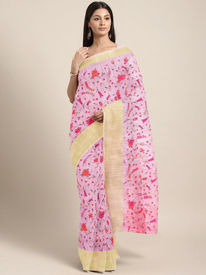Shavya Self Design Bollywood Linen Saree(Pink)