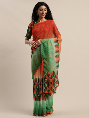 Shavya Self Design Bollywood Georgette Saree(Multicolor)
