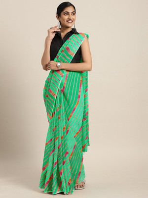 Shavya Printed Bollywood Georgette Saree(Green)