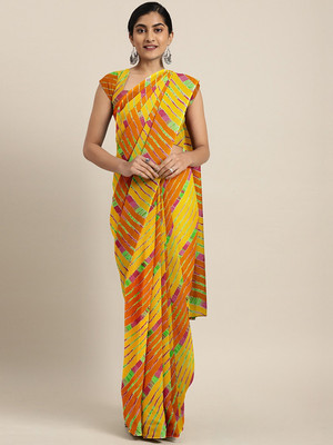 Shavya Self Design Bollywood Georgette Saree(Yellow)
