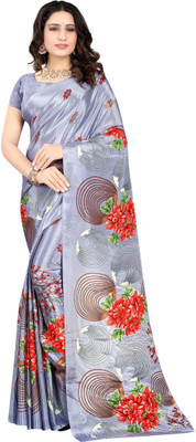 Leelavati Printed Daily Wear Crepe Saree(Grey)