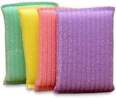CIAZA Multi Colour Foam Pad Sponge Scrubber Kitchen Scrubber for Dish/Utensils/Tiles Cleaning Heavy Quality Scrub Pad, Scrub Sponge, Sponge Wipe(Medium, Pack of 10)
