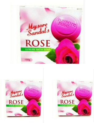 MYSORE SANDAL 3 ROSE BATH SOAP(3 x 150 g)
