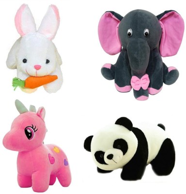 TITLEE Premium Quality Special Combo In Low Budget for Kids Baby Elephant, Panda, Unicorn, Rabbit (Pack of 4) Soft Toys  - 30 cm(Multicolor)
