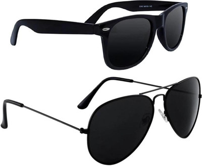 KAYFA Wayfarer, Aviator Sunglasses(For Men & Women, Black)
