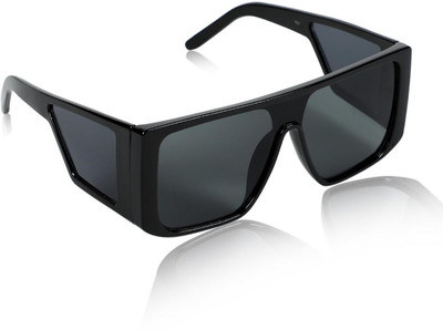 Yiweto Retro Square, Rectangular Sunglasses(For Men & Women, Black)