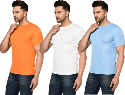 InkTees Solid Men Round Neck Multicolor T-Shirt