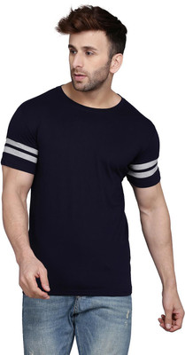 SLOWLORIS Printed Men Round Neck Blue T-Shirt
