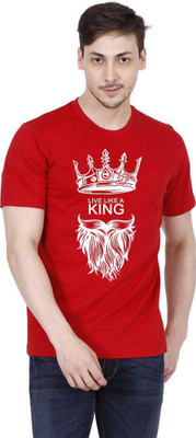 HOBBSION Printed Men Round Neck Red T-Shirt
