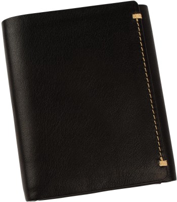 Leder Street Men Casual, Formal, Trendy Black Genuine Leather Wallet(10 Card Slots)