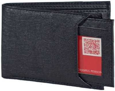 Xlivo Men Black Artificial Leather Wallet(6 Card Slots)