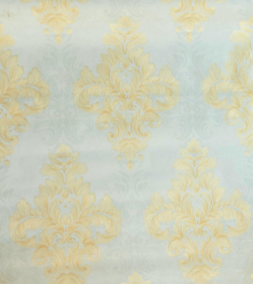 GRAH PRAVESH Embossed Classics Blue, Yellow Wallpaper(L x W: 1000 cm x 53 cm)