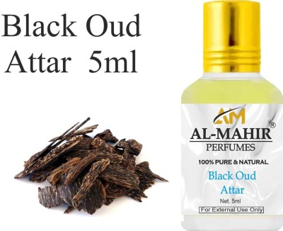 Al-Mahir Black Oud Attar 5ml For Unisex - Pure Natural (Non-Alcoholic) Floral Attar Floral Attar(Oud (agarwood))