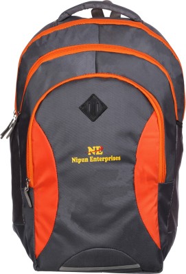 Nipun Enterprises Casual Waterproof Laptop Backpack School Collage Bags with Rain Cover 45 L Laptop Backpack(Grey, Orange)