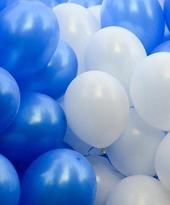 Jolly Party Solid Blue & white balloon set for Party Decoration Balloon(Blue, White, Pack of 50)