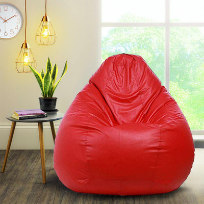 Devogue XXL Tear Drop Bean Bag Cover  (Without Beans)(Red)
