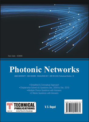 Photonic Networks for BE Anna University R17 CBCS (VIII - ECE /Pro. Elec.IV - EC8008)(Paperback, V. S. Bagad)