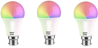 Nightstar 9 W Round B22 LED Bulb(RGB, Red, Pink, Blue, Pack of 3)