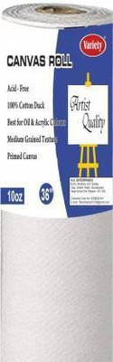 VARIETY Medium Grain Canvas Roll (10 Oz) Polycotton Medium Grain Canvas Roll (Set of 1)(White)