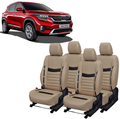 JMDi Leatherette Car Seat Cover For Kia Seltos(Detachable Head Rest, Mono Back Seat, Without Back Seat Arm Rest, 5 Seater, 2 Back Seat Head Rests)