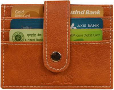 MATSS Men Orange Artificial Leather Card Holder(6 Card Slots)