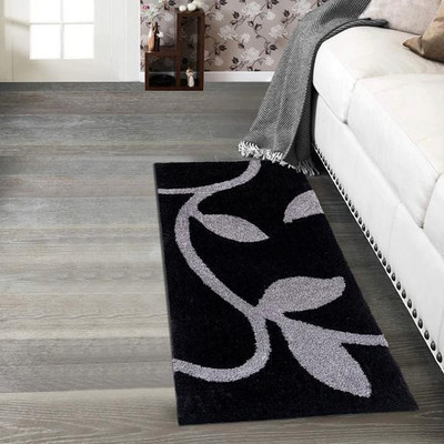 shopgallery Black, Grey Polyester Runner(2 ft,  X 5 ft, Rectangle)