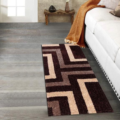 shopgallery Brown, Beige Polyester Runner(2 ft,  X 5 ft, Rectangle)