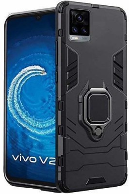 mobies Back Cover for VIVO V20 Dual Layer Armor Body Protective and Ring Defender Designed (BLACK)(Black, Ring Case, Pack of: 1)