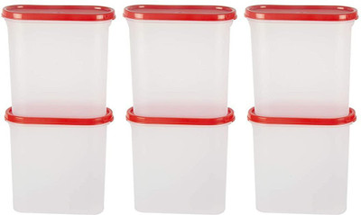 Cutting EDGE Plastic Utility Container  - 1800 ml(Pack of 6, Red, Clear)