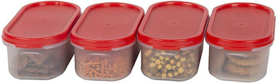 Cutting EDGE Plastic Utility Container  - 525 ml(Pack of 4, Red)