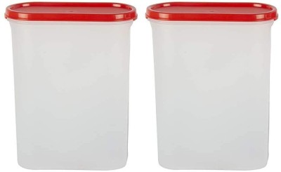 Cutting EDGE Plastic Utility Container  - 2400 ml(Pack of 2, Red, Clear)