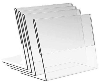 CPI 4 Compartments Acrylic A6 Landscape 4x6 In Photo Frame 4PCs FOR Office Table desk ANTIQ Display Stand(Transparent)