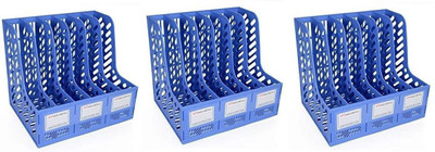 Cpixen 6 Compartments PLASTIC FILE RACK HOLDER(Multicolor)