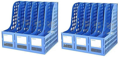 CPEX 6 Compartments PLASTIC FILE RACKS HOLDER(Blue)