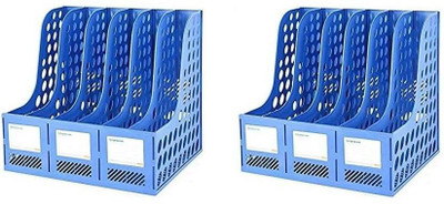 FosCadit 6 Compartments PLASTIC FILE RACK HOLDER(Multicolor)