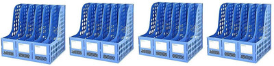 DITCAFOS 6 Compartments PLASTIC FILE RACK HOLDER(Blue)