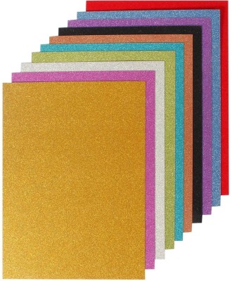 SKYGOLD A4 Glitter EVA Foam Sheet (10 Sheets Shiny & Glittery Multicolored Color) Multicolor A4 Size 2 MM Thick,