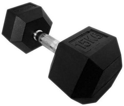 LCARNO Hexa Dumbbell single (15kgX1) Hexagon Dumbbell for Home Gym Workout Fixed Weight Dumbbell(15 kg)