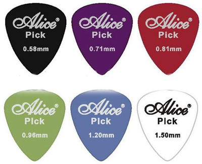 Geek Lab Alice Picks 6 pcs Guitar Picks 0.58 mm, 0.71 mm, 0.81 mm, 0.96 mm, 1.20 mm, 1.50 mm Guitar Pick(Pack of 6)