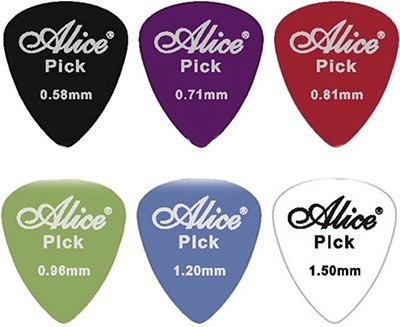 Gadget Hero's Alice Picks 6 pcs Guitar Picks 0.58 mm, 0.71 mm, 0.81 mm, 0.96 mm, 1.20 mm, 1.50 mm Guitar Pick(Pack of 6)